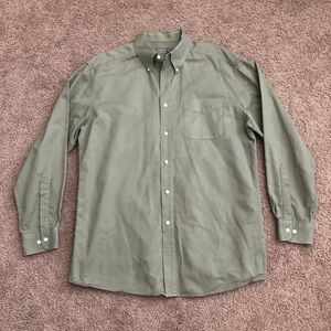 Talbots Men's Casual Button Down Shirt - Olive Green